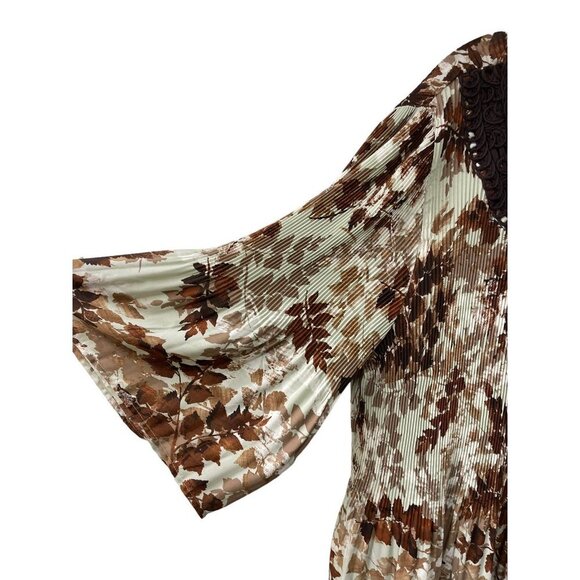 Catherines Floral Crinkle Tunic Top Plus Size 3X 26-28W Lightweight Pleated - Picture 2 of 5